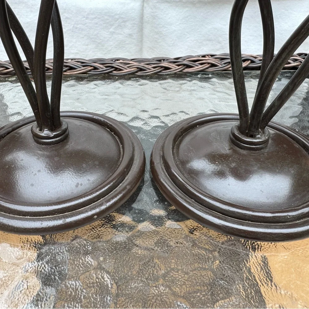 Elegant Brown Spiral Candle Holders set of (2)